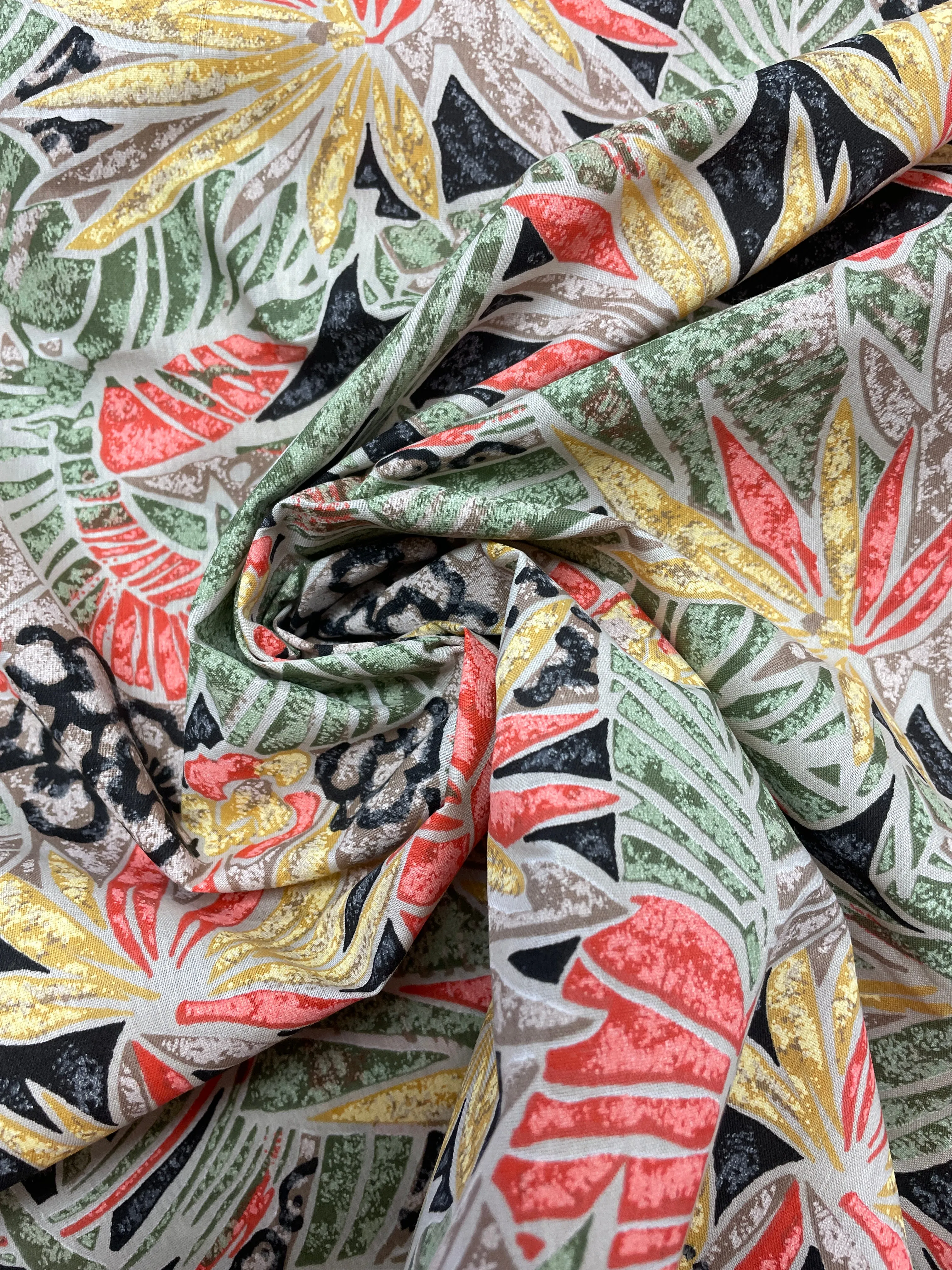 1 YD Poly/Cotton - Multicolored Tropical Print