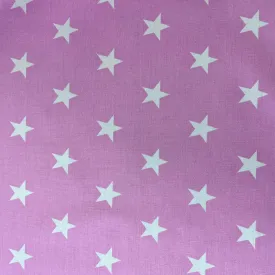 100% Cotton - Stars - Mid Pink - £6.50 Per Metre - Sold by Half Metre