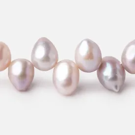 10x8-12x9mm Ballet Pink Top Drill Baroque Freshwater Pearls 15.5 inch 55 Beads