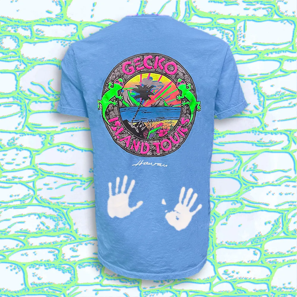 1987 Island Tours - Hyper Flash Blue-to-White Tee