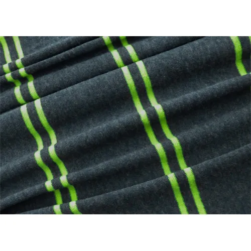 3 3/4 YD PC-Navy Blue/Neon Yellow Stripe Jersey Fabric