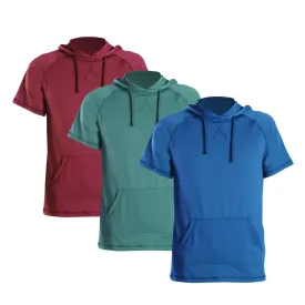 3 Pack Men's Short Sleeve Hoodie