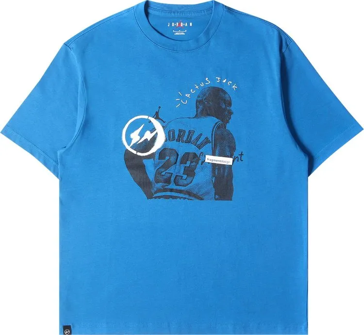 Air Jordan x Travis Scott x Fragment T-Shirt 'Blue', blue