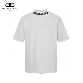 White Balenciaga Distorted Logo Graphic T-Shirt for Men - Premium Designer Wear