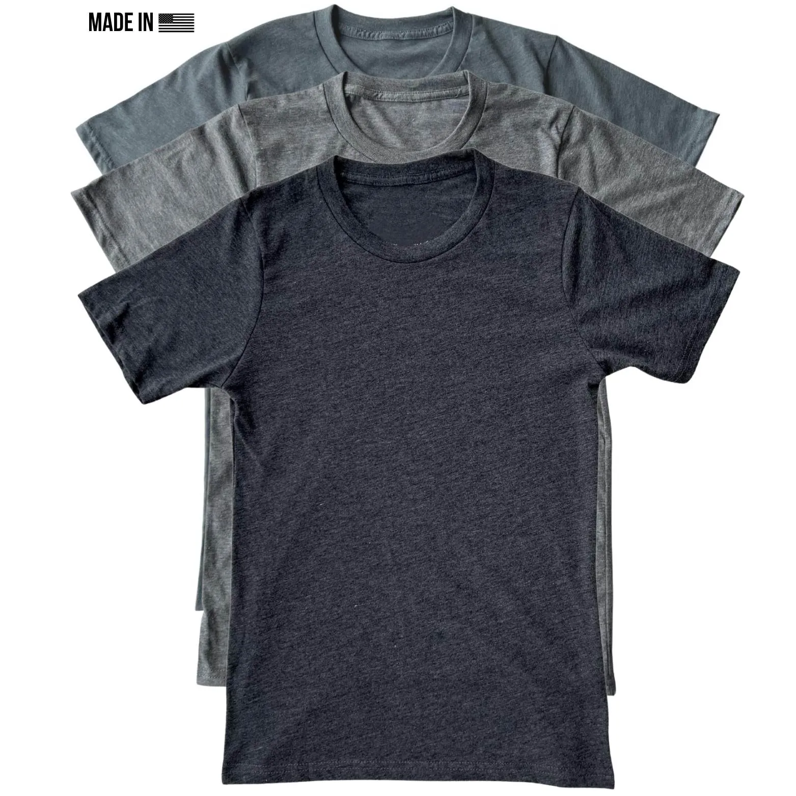 Basic T Shirt Shades Of Gray Pack | Made In USA