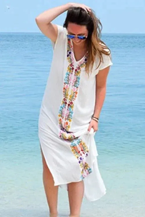 BerryBetty - Bohemian Maxi Length Side Split Beach Dress