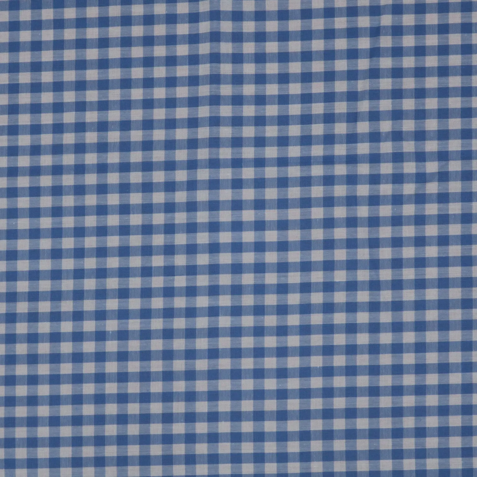 Blue and White Gingham 1/4" Cotton Blended Broadcloth