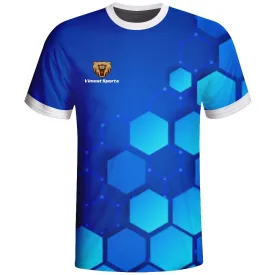 Blue Design Esports Round Tshirts With Name and Number