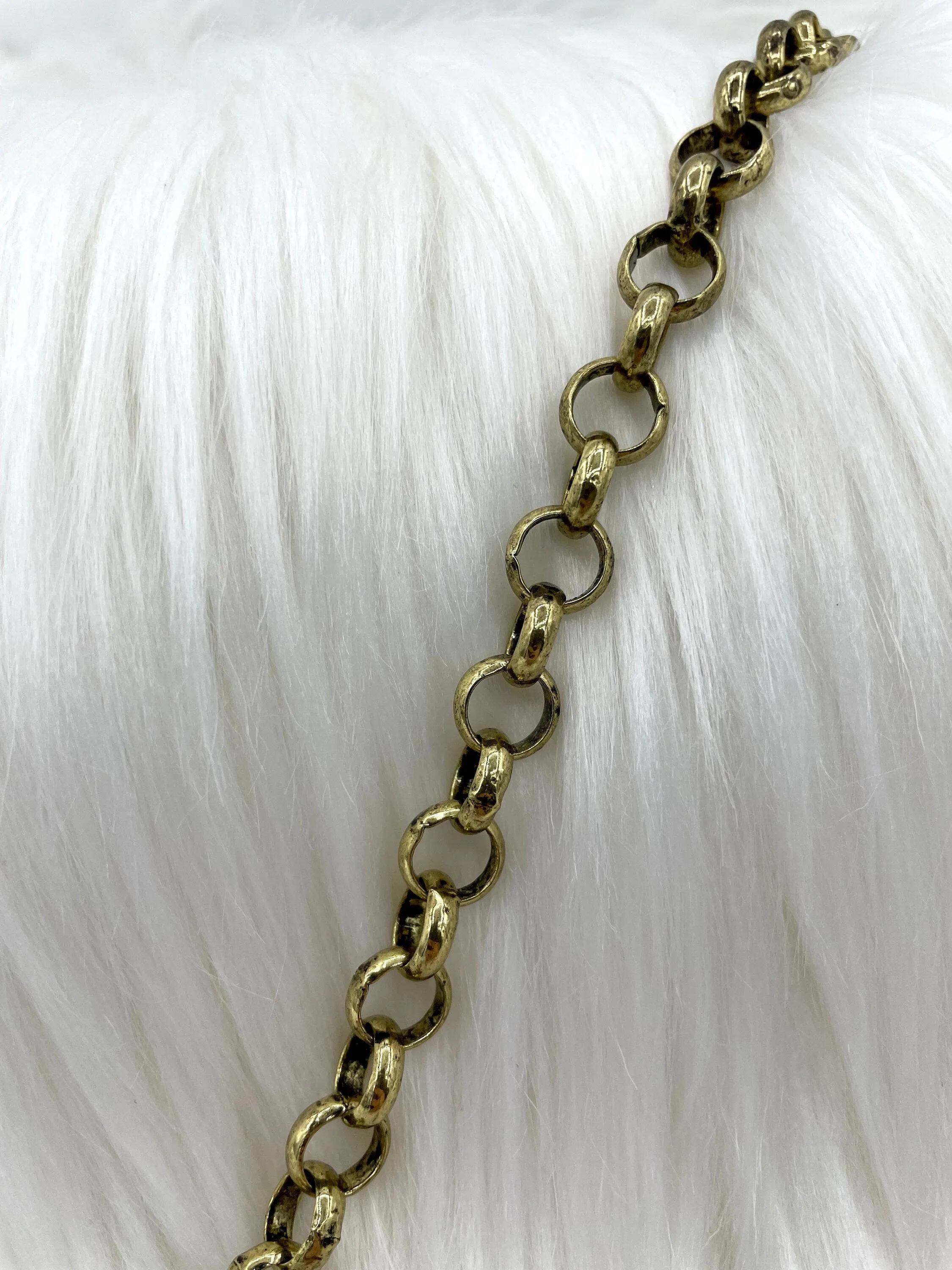 Brass Cable Rolo Chain Round  sold by the foot. 10mm. Large Size Rolo Chain Electroplated , 8 finishes available. Fast ship