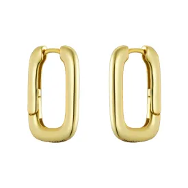 Classic Gold Link U Hoop Earrings