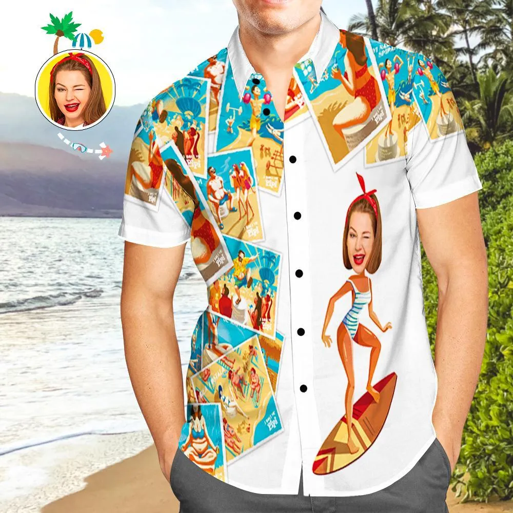 Custom Face Beach Shirt Men’s Hawaiian Shirts Joining Together Photos