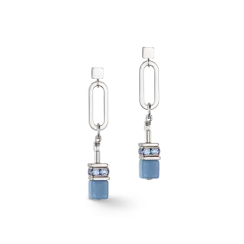 GeoCUBE® Fusion Chain earrings silver blue