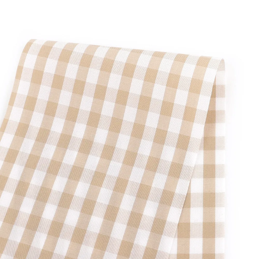 Gingham Cotton Shirting - Crema