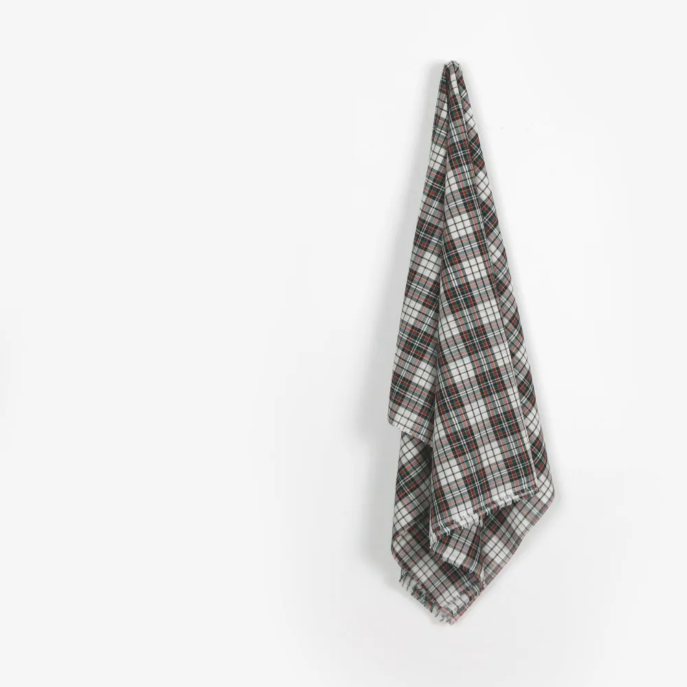 Graphic Plaid Cotton / Poly Voile - Black Mix