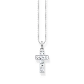 Heritage Cross White Stones Necklace