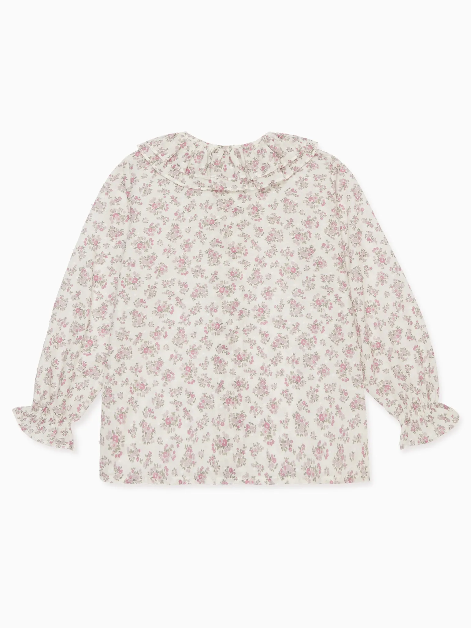 Ivory Floral Lila Long Sleeve Girl Shirt