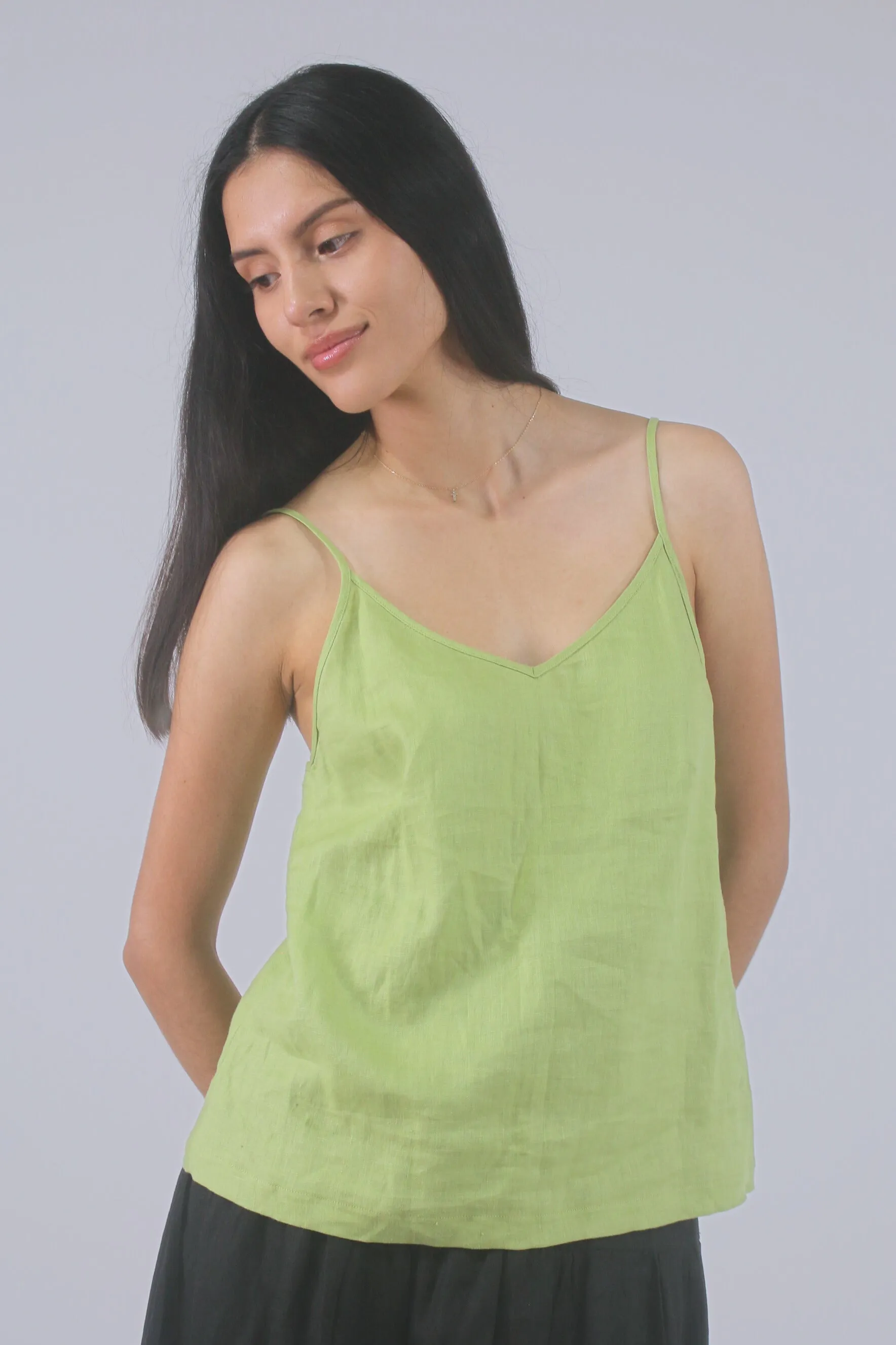 Kathy 100% Linen V-Neck Top