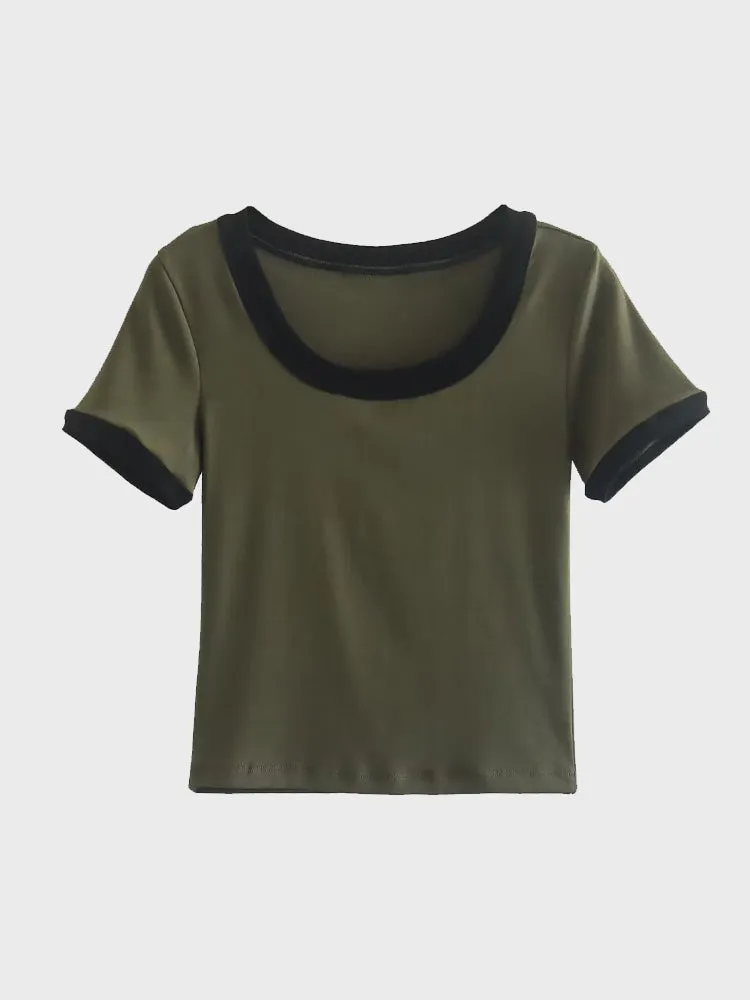 Korean Chic Round Neck Tee