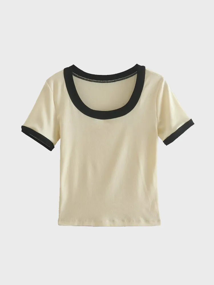 Korean Chic Round Neck Tee