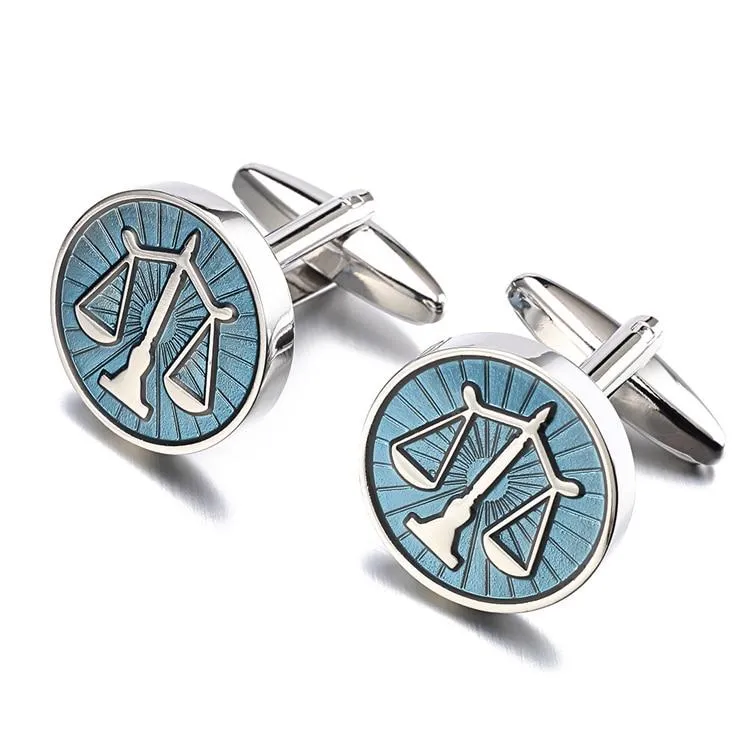 Libra Law Blue Cufflinks