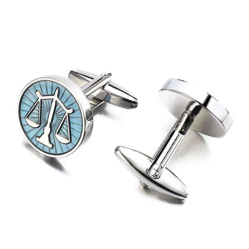 Libra Law Blue Cufflinks