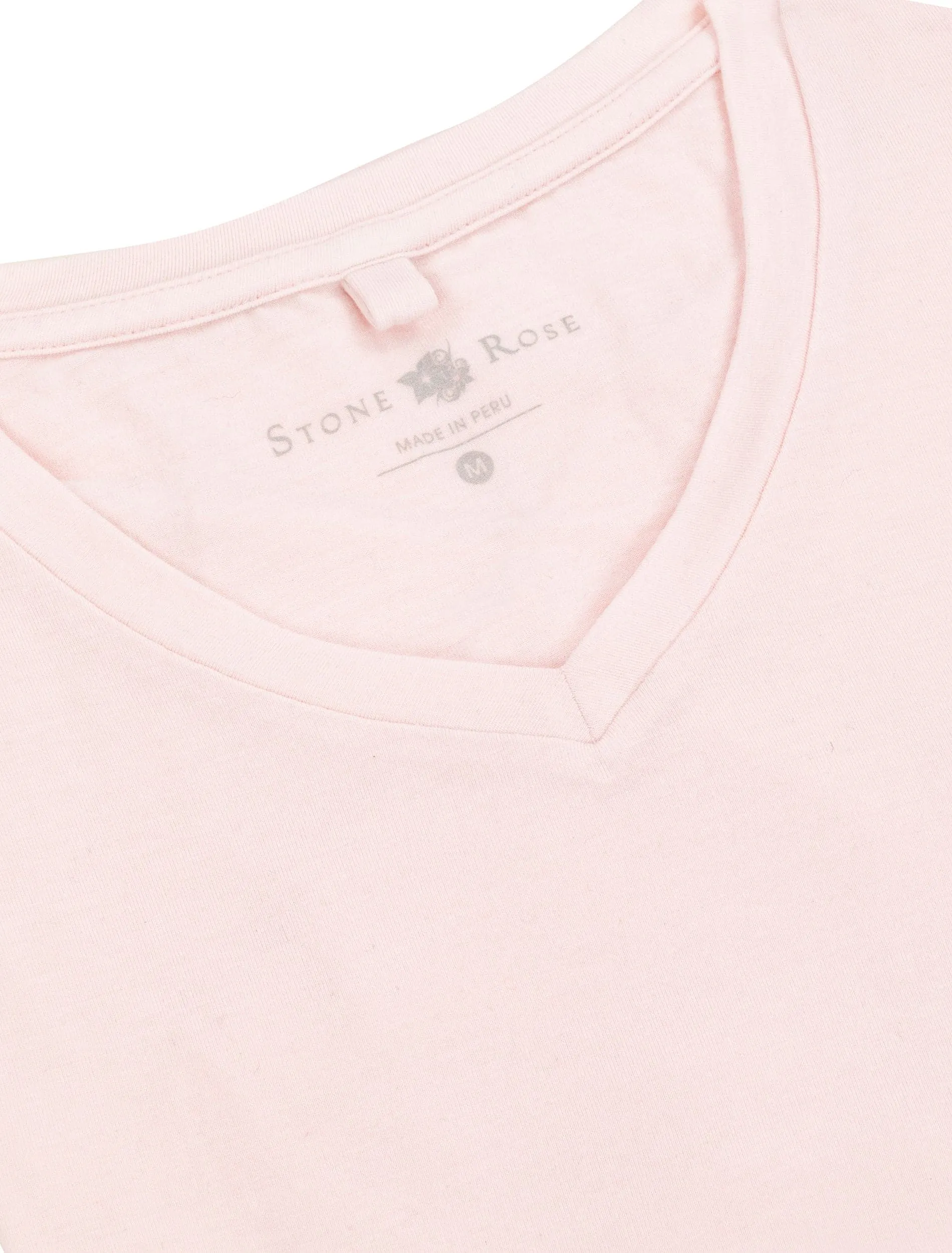 Light Pink V-Neck Modal T-Shirt