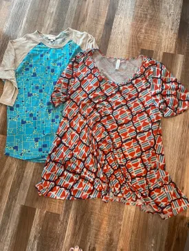 Lot of 2- LuLaRoe Casual Shirts Women size 2XLarge