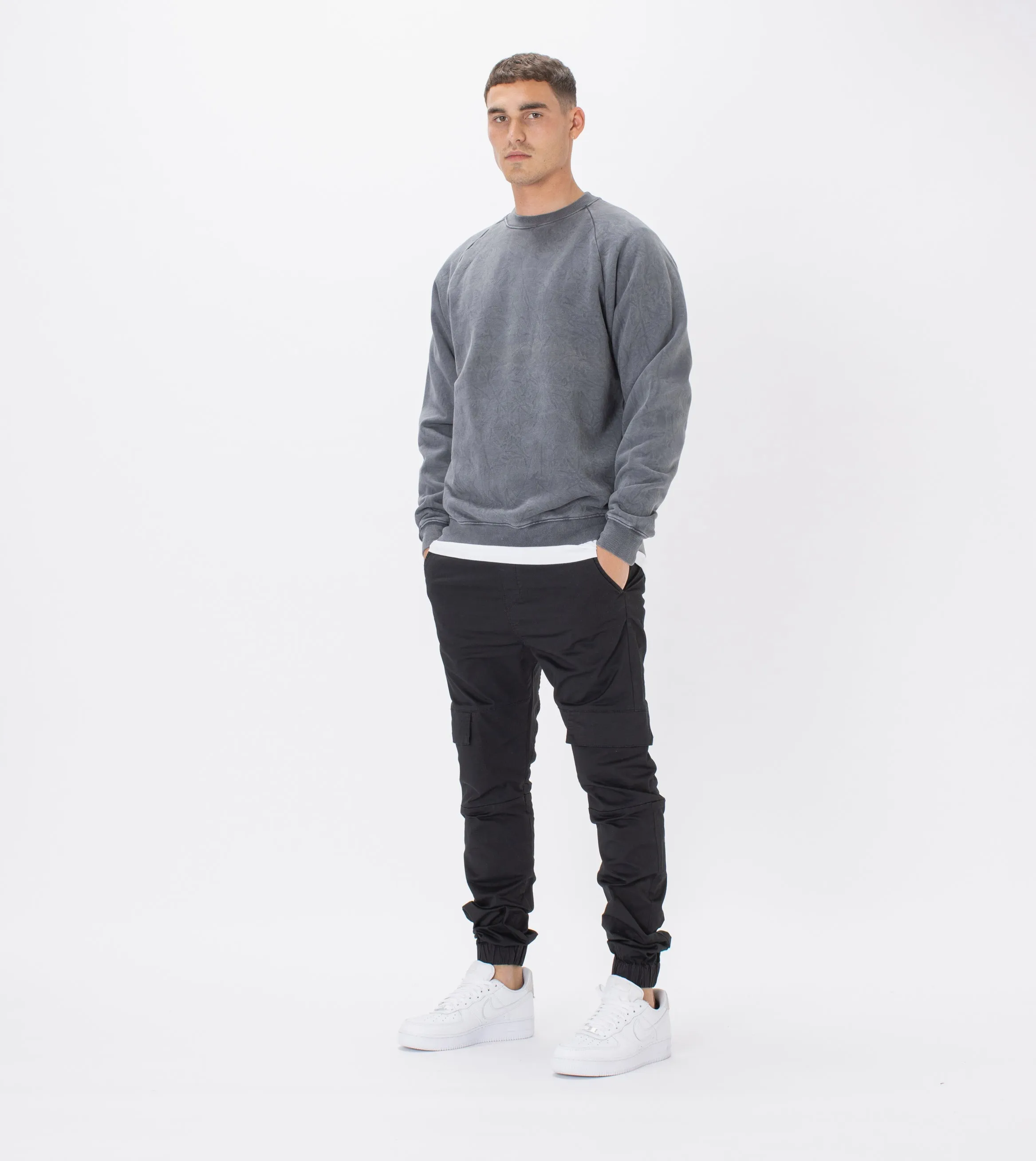 Lowgo Raglan Crew Sweat Grey Salt