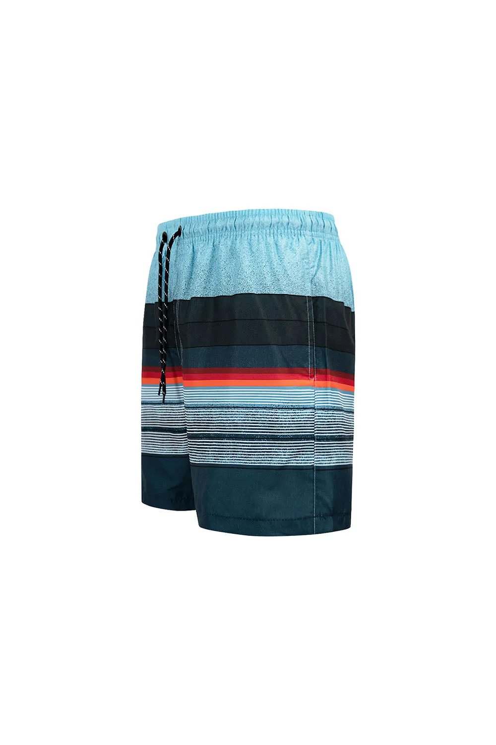 Men's Nylon Striped Summer Swim Shorts (Blue)