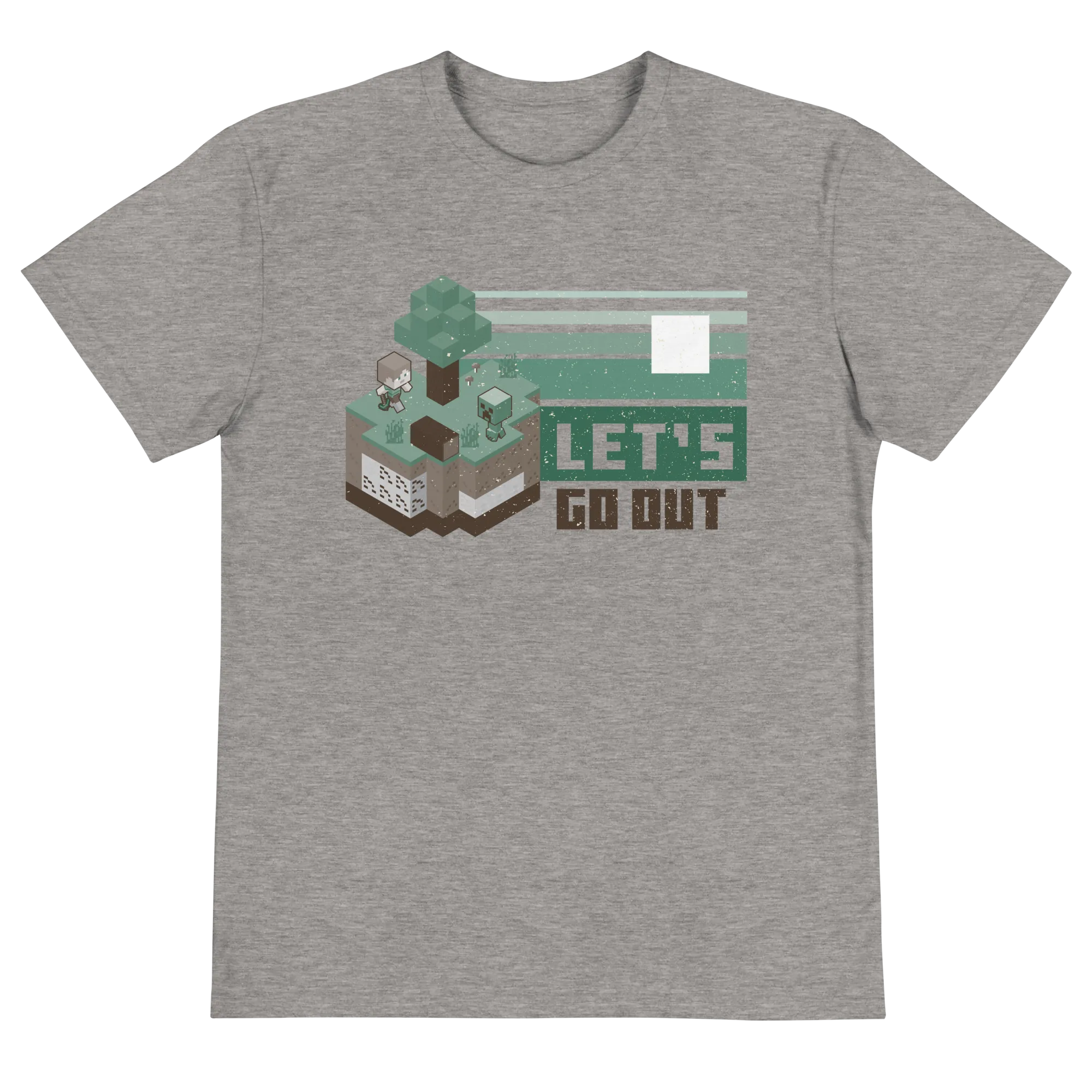 Minecraft Let's Go Out Neutral Adult Short Sleeve T-Shirt