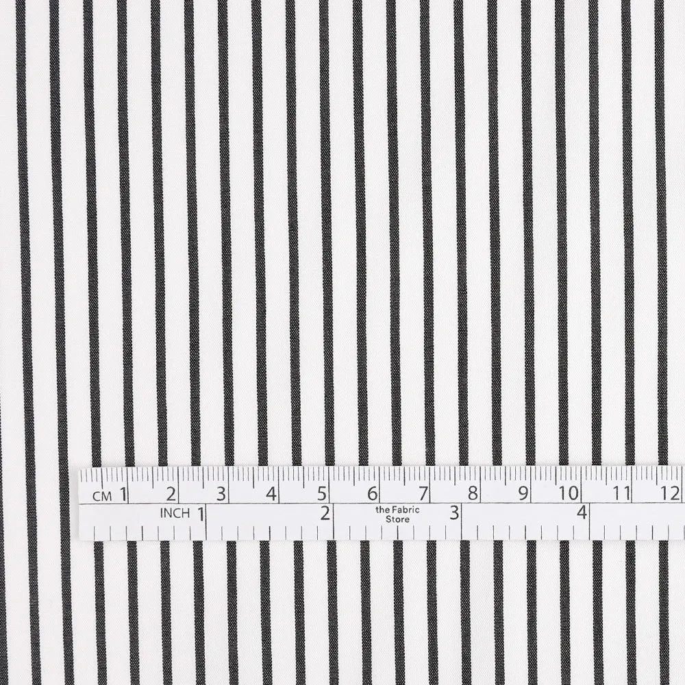 Music Stripe Stretch Cotton / Nylon - Black