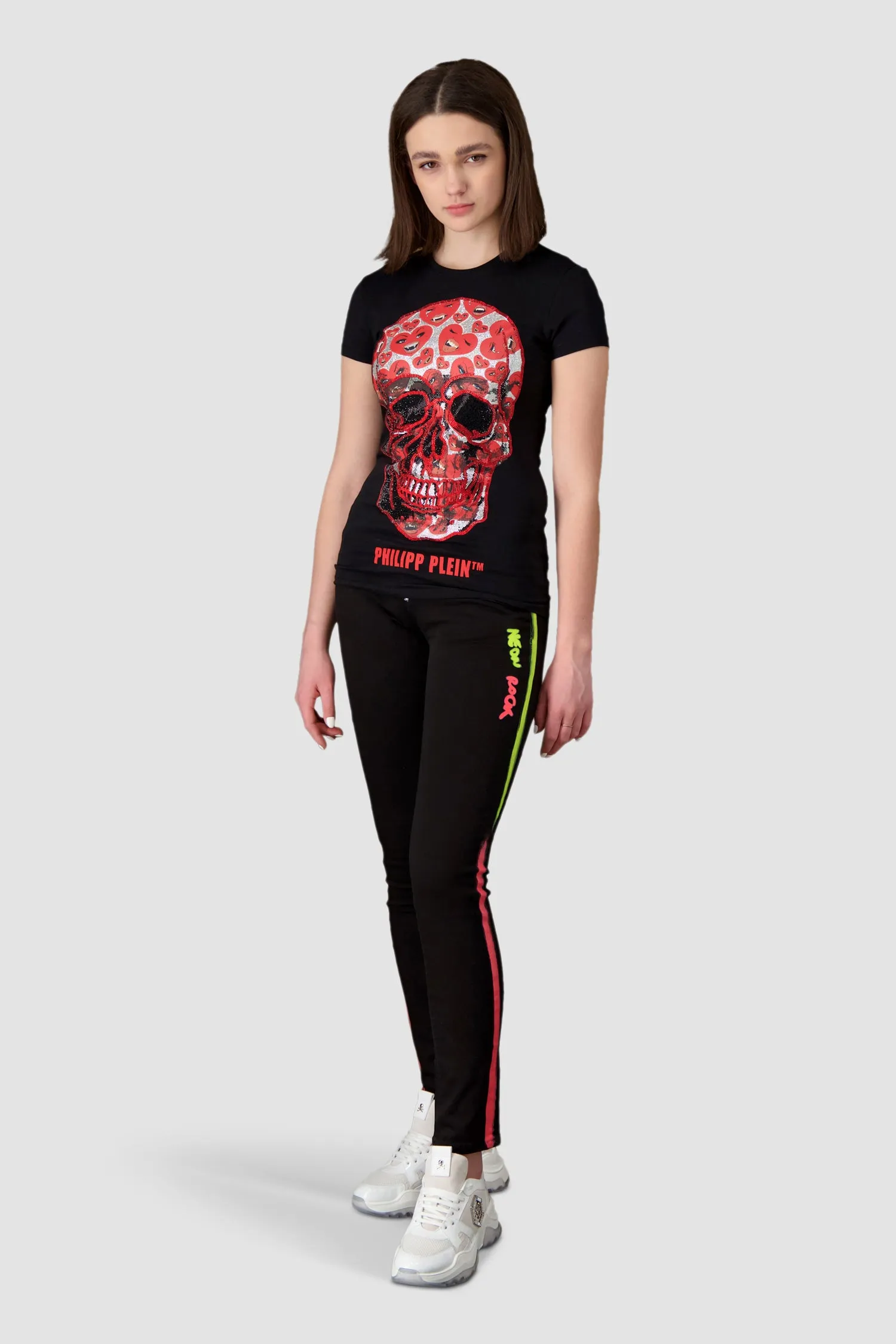 Philipp Plein Black Round Neck SS Skull T-Shirt