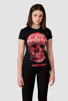 Philipp Plein Black Round Neck SS Skull T-Shirt