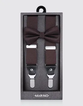 Polyester Clipped Suspender Bow Tie