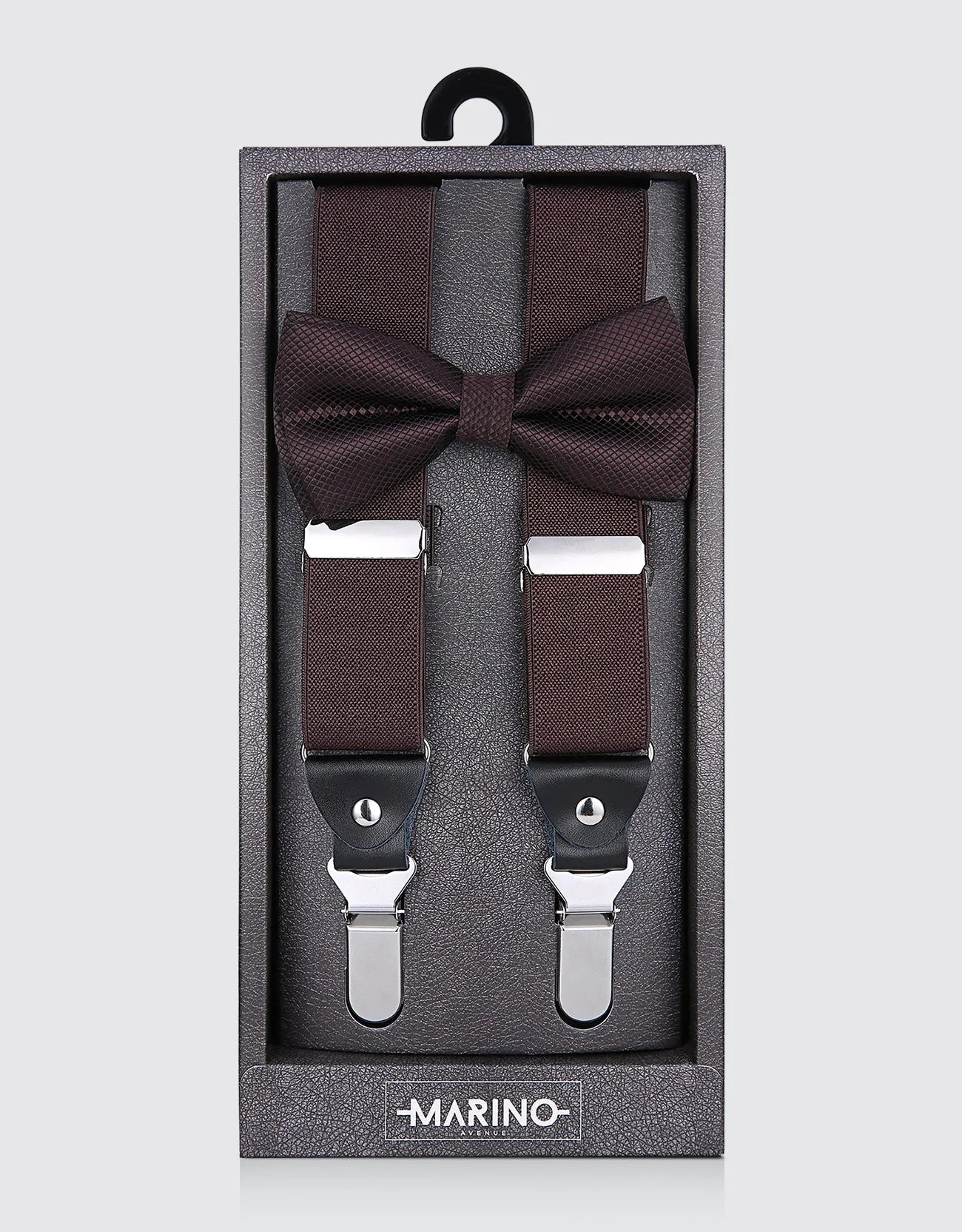 Polyester Clipped Suspender Bow Tie