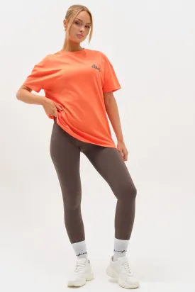 Windsor T-Shirt & Leggings Set - Coral / Grey